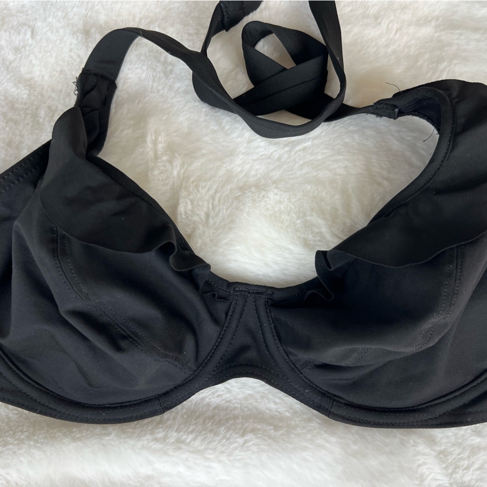 Freya In The Mix Underwire Banded Halter Bikini Swim Top Size 36DDD Black